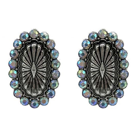 Western Concho AB Crystal Studs