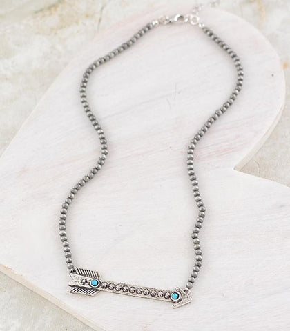 Navajo Pearl Arrow Necklace