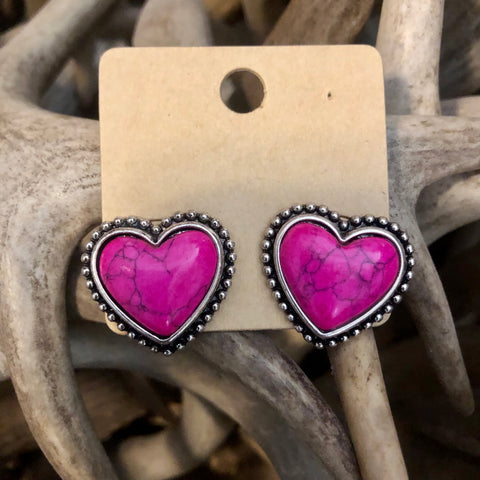 Queen of Hearts Stone Earrings